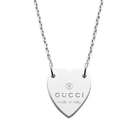 gold gucci necklace women|Gucci necklace with heart pendant.